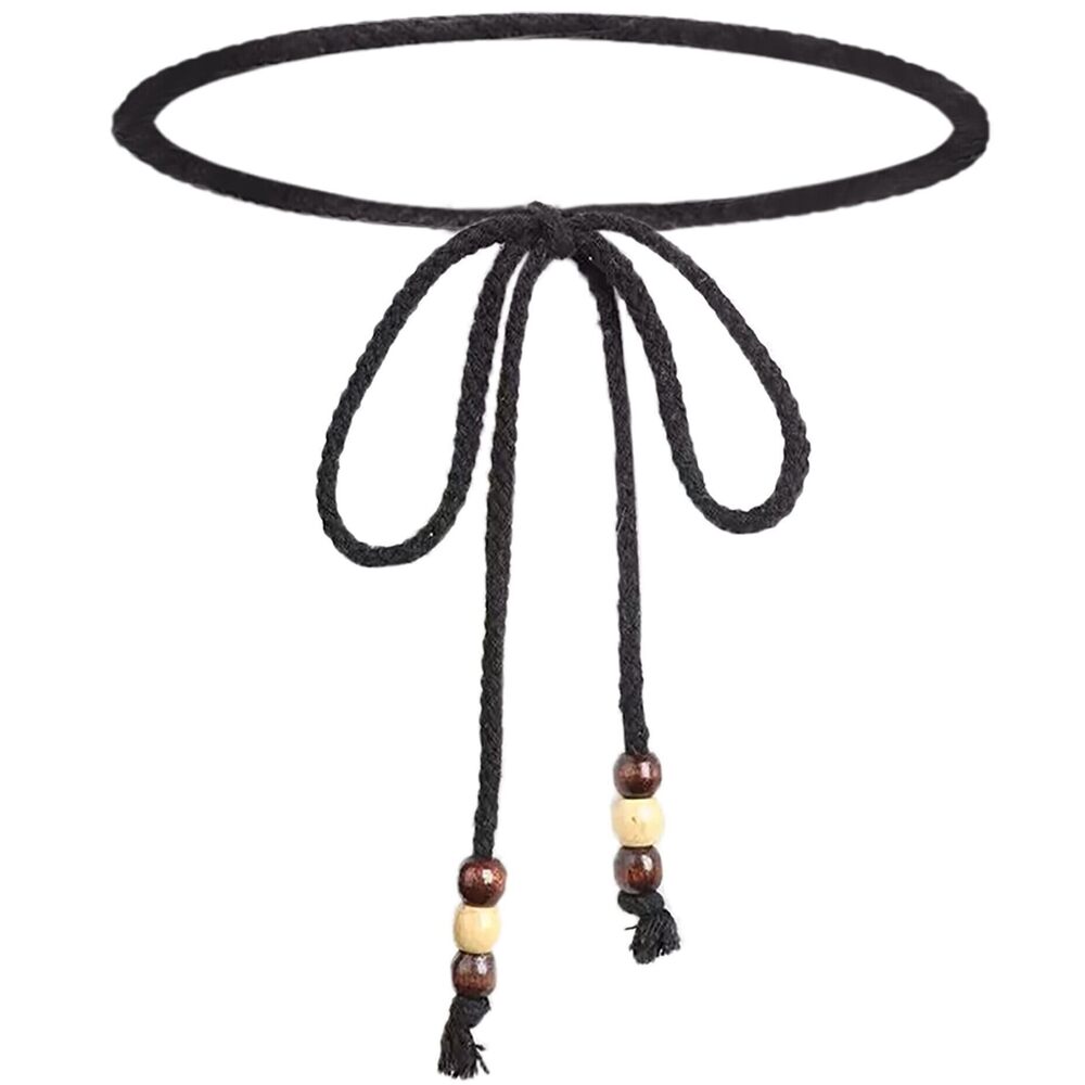 8511 Women Girls Boho Weave Cotton Braided Waist Tie Belt Wrap Cloth Belts